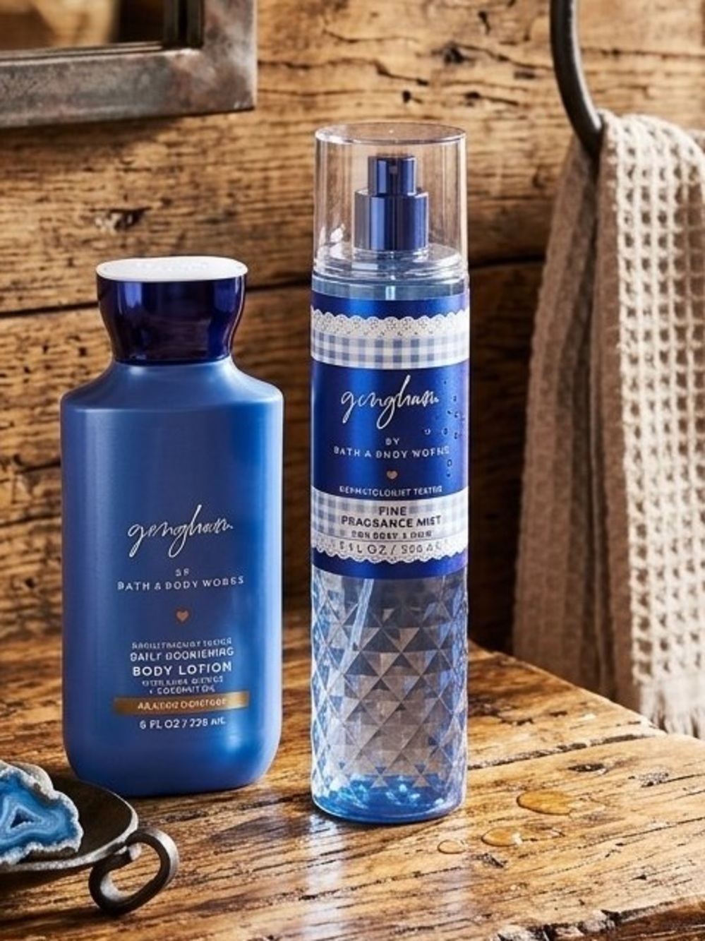 Bath & Body Works Gingham Blue Body Lotion & Fragrance Mist Set